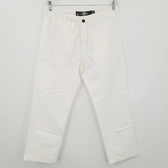 H&M LOGG. White Linen Blend High Waisted Ankle Pant - Picture 2 of 13